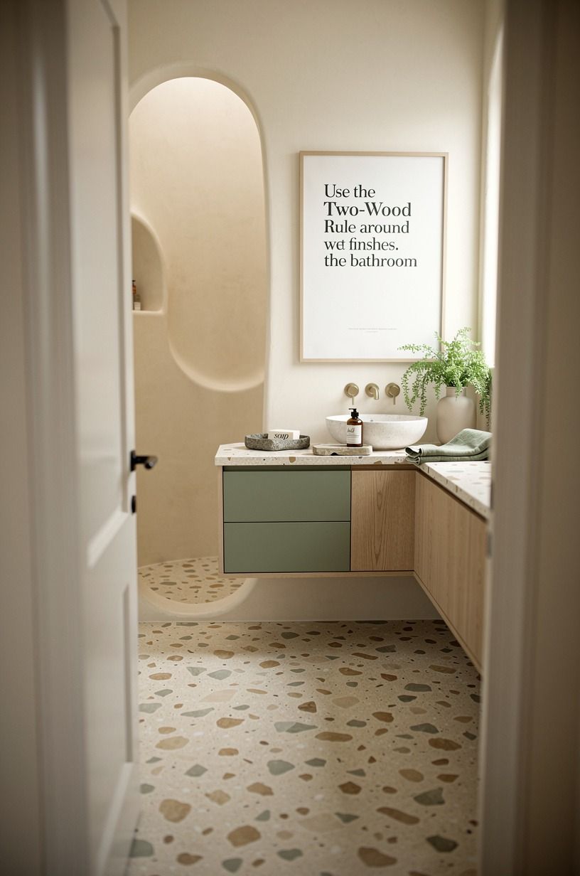 Use the Two-Wood Rule around wet finishes