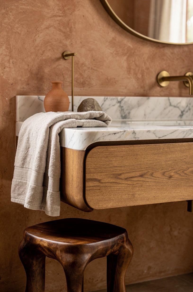 Use the Two-Wood Rule for a Mexican bathroom