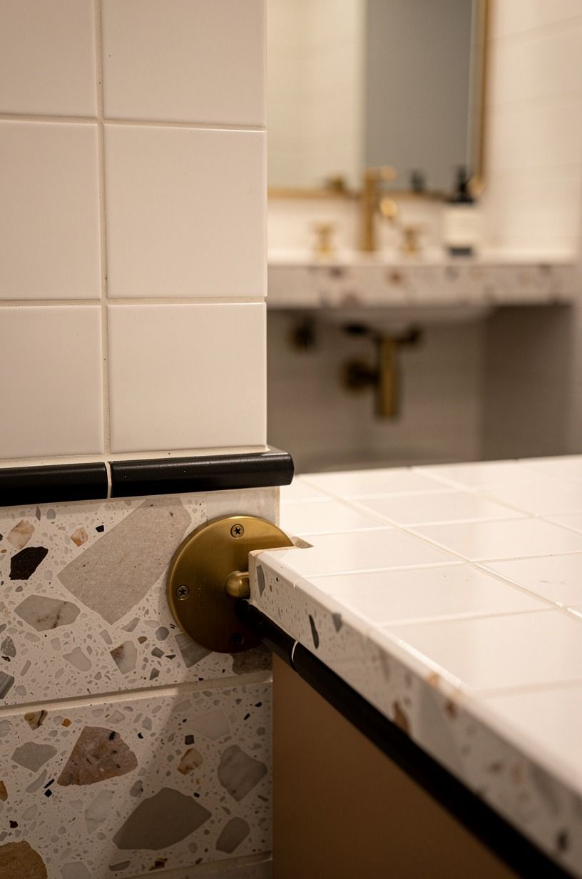 Warm Up White Tile With Unlacquered Brass