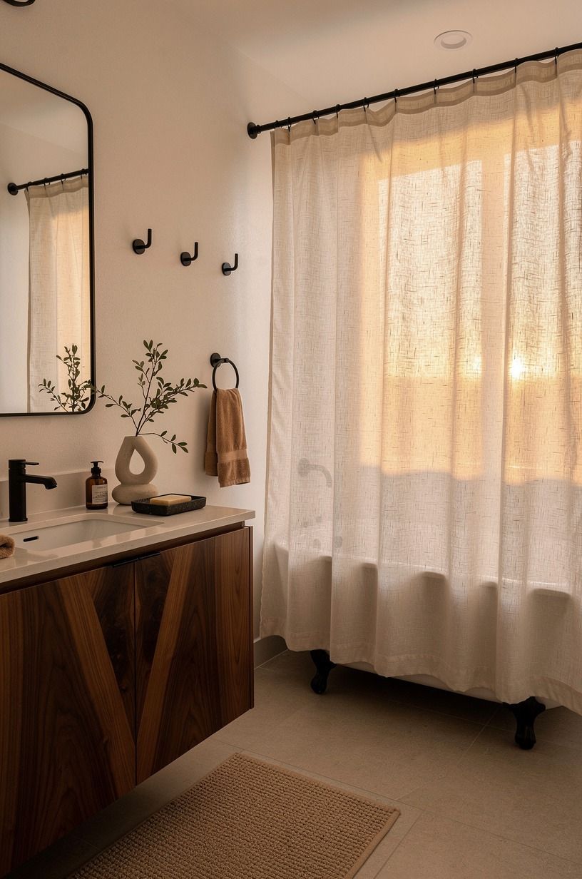 Why does a linen shower curtain work better than glass?