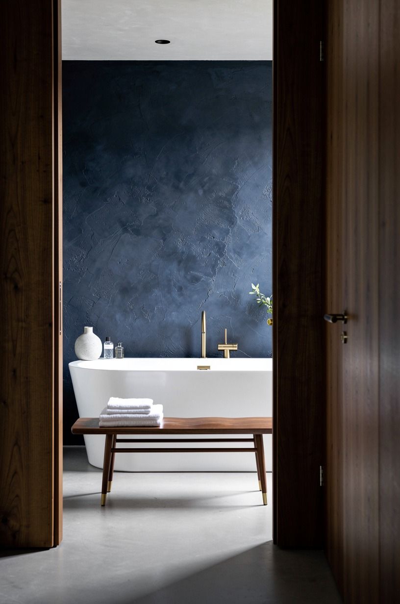 Why does less decor make this bathroom feel more luxurious?