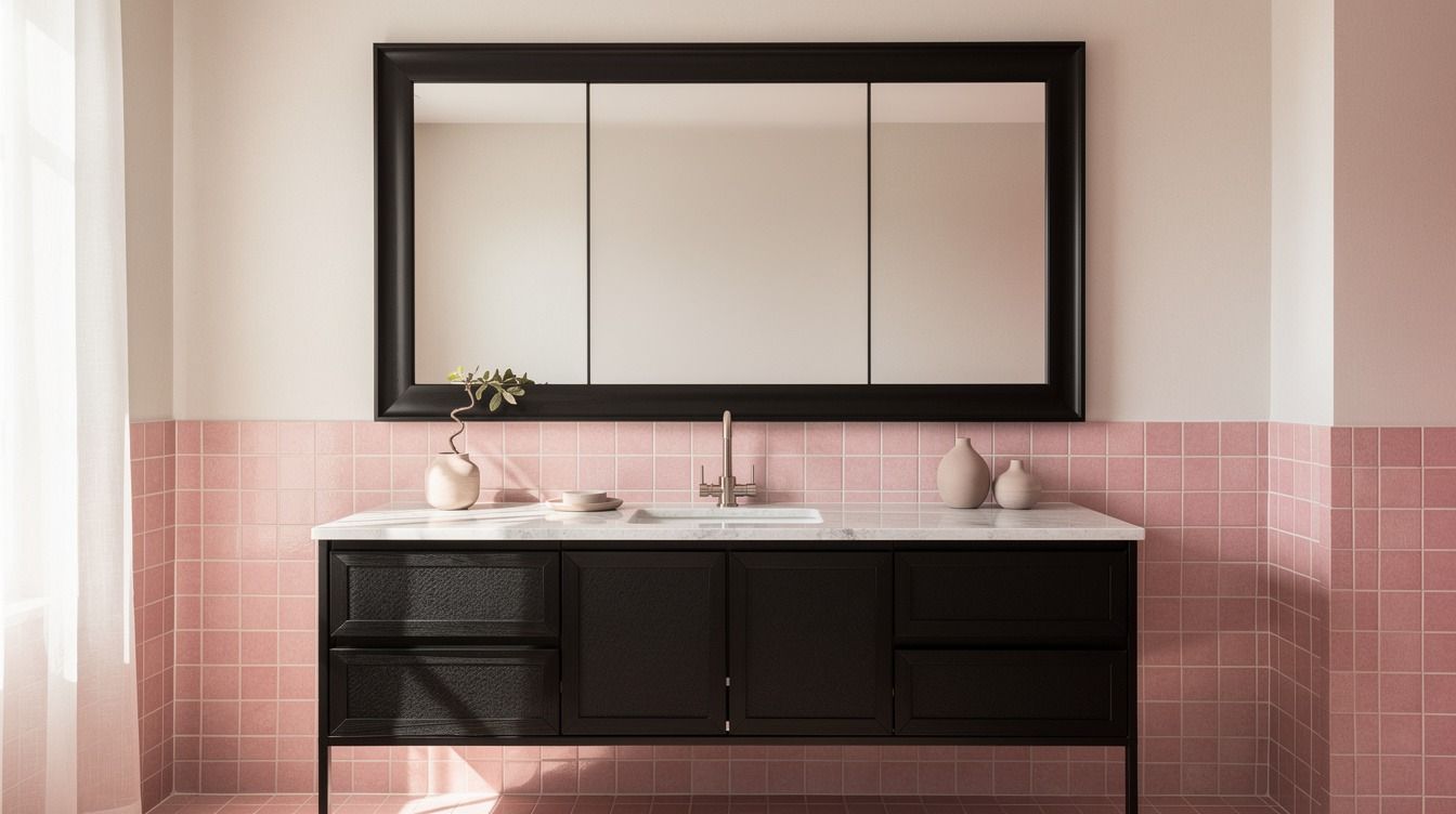 I Made My Black and Pink Bathroom Feel Bold, Not Girly, Without Renovating