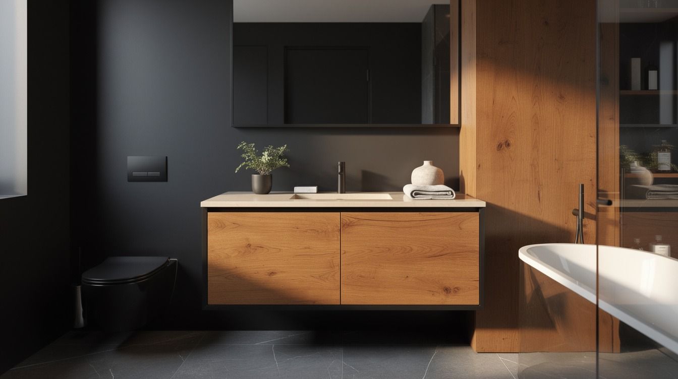 How to Design a Black and Wood Bathroom for Warm, Grounded Contrast - 11 Ideas