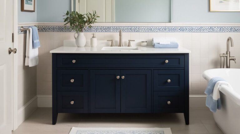 17 Blue and White Bathroom Ideas That Never Look Dated, No Renovation Needed