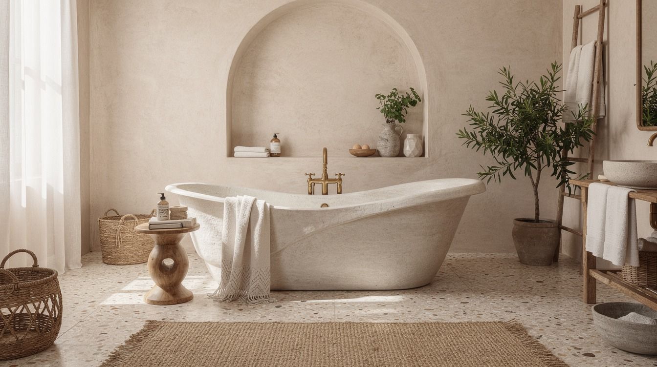 How to Design a Boho Mediterranean Bathroom for Effortless, Collected Style - 19 Ideas