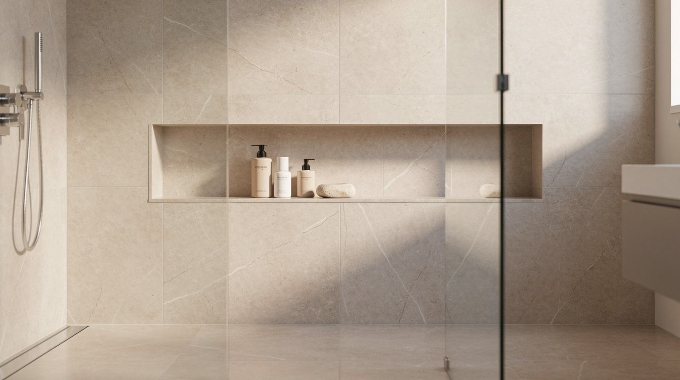 I Added a Built-In Tile Shower Shelf for a Seamless Finish, No Clutter