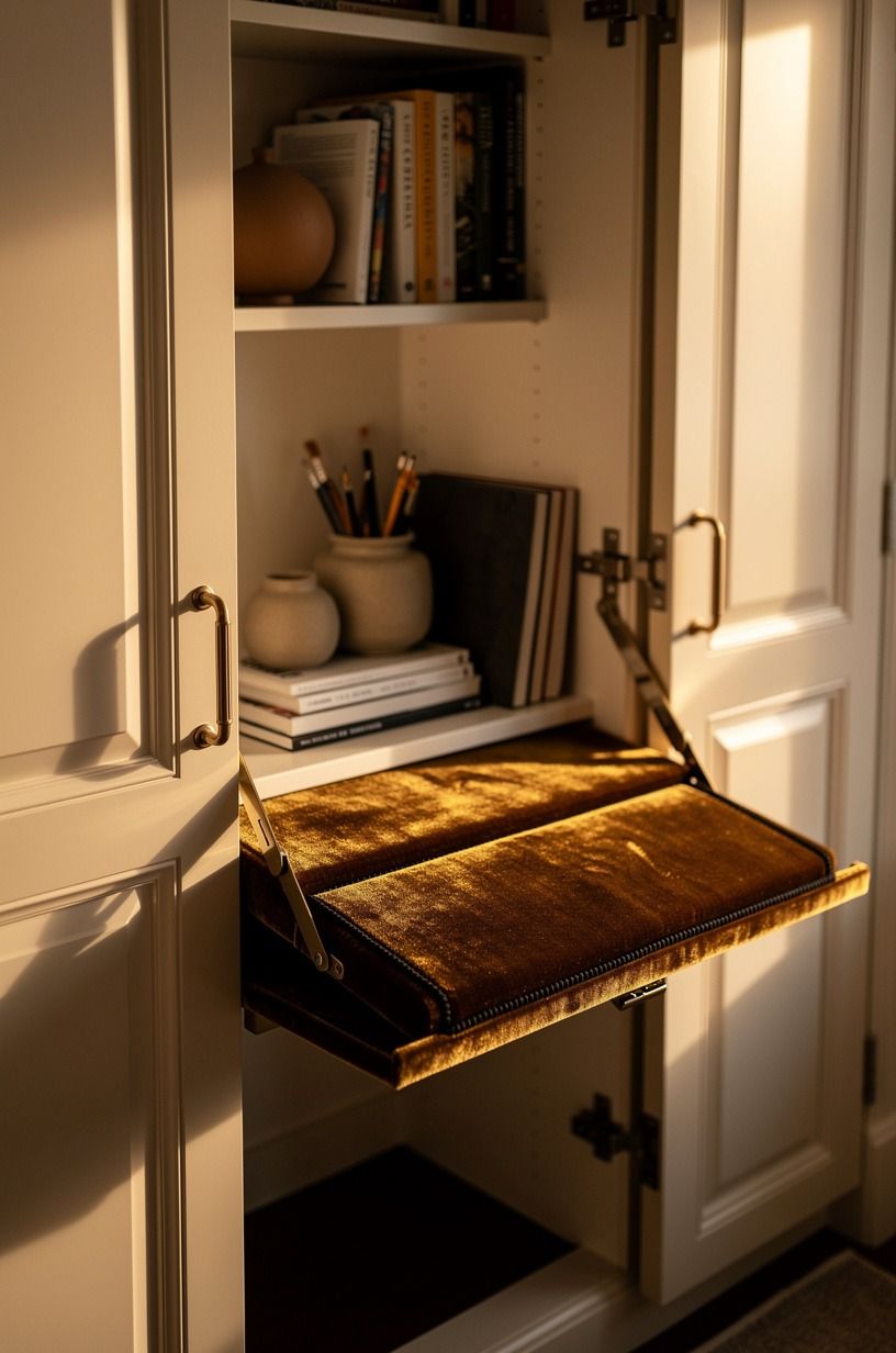 Create a tiny art station with a fold-down surface