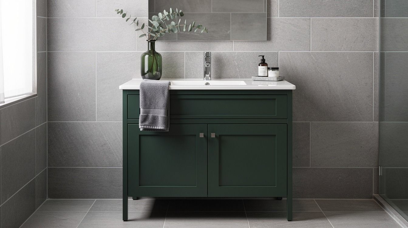 12 Dark Green & Grey Bathroom Ideas for Calm Sophistication Without Renovating
