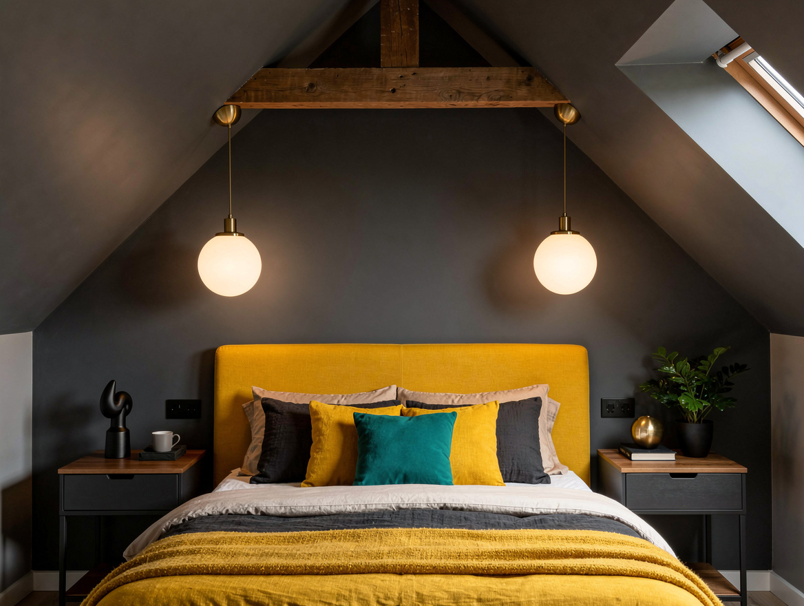 Medium-shot editorial photograph of two compact globe pendants suspended from th