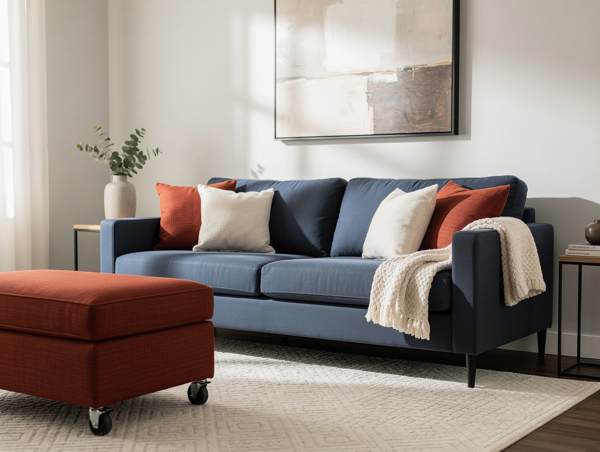 Medium-view realistic home-decor photo of a compact guest room with a queen slee