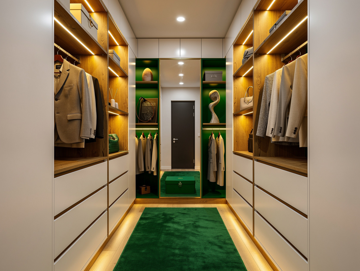 Medium-width editorial photo of a practical galley walk-in closet with two wardr