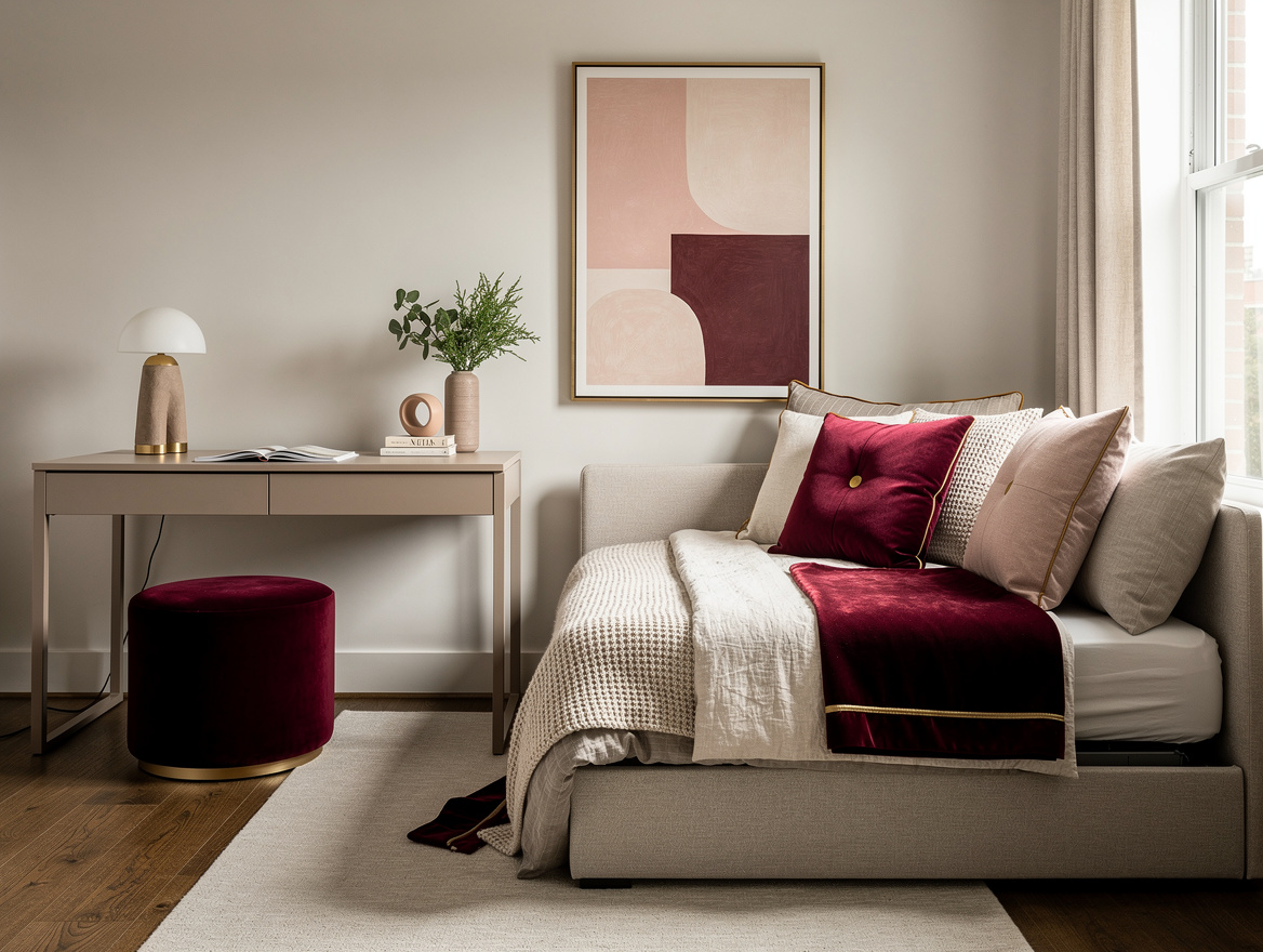 Medium-angle realistic interior photo of a guest room with a pull-out daybed ope