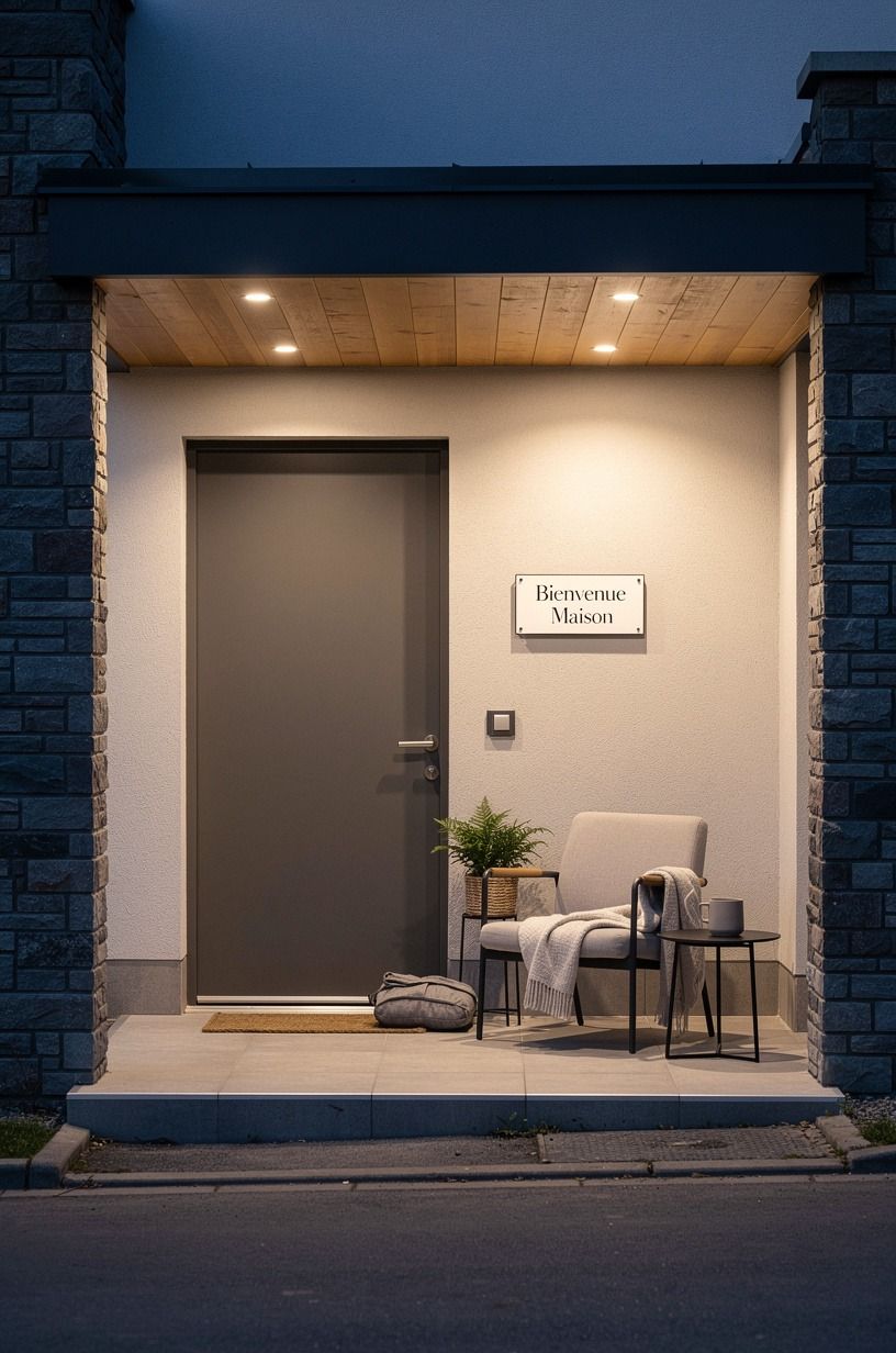 Frame the sign with light, not more lettering