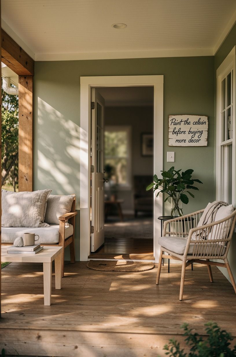 Paint the ceiling before buying more decor