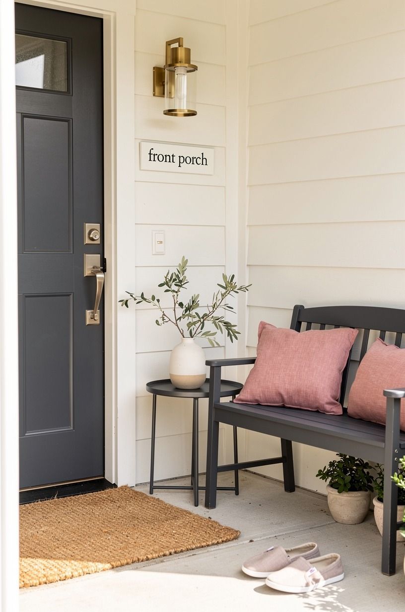 Use the Three-Height Light Stack for inexpensive porch ideas