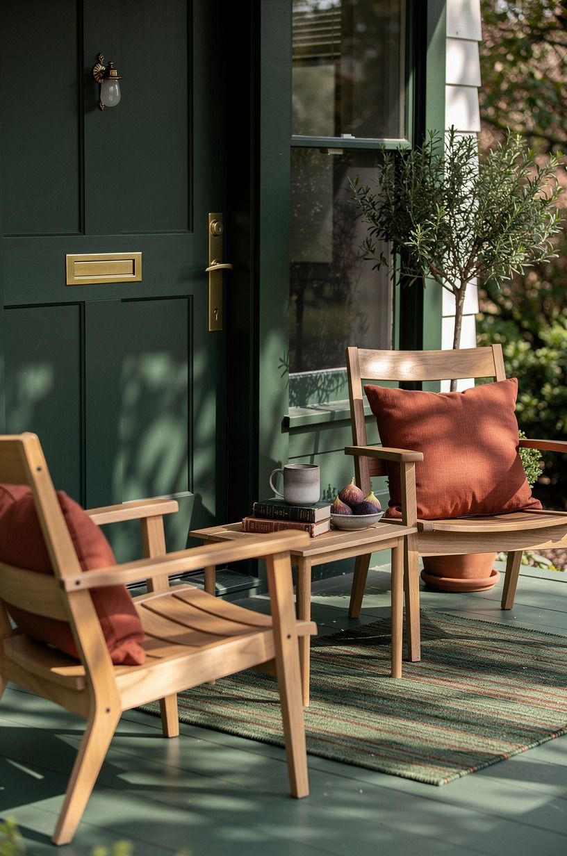 Use The Two-Chair Angle for a small front porch with chair