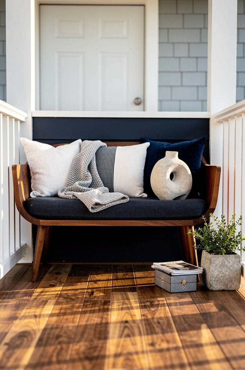 Why Does a Curved Bench Work on a Tiny Porch?