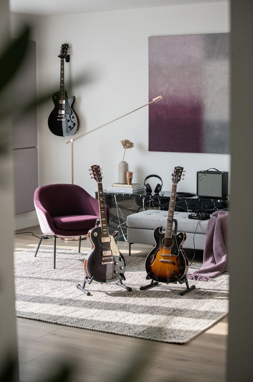 Anchor your home guitar room with a real rug