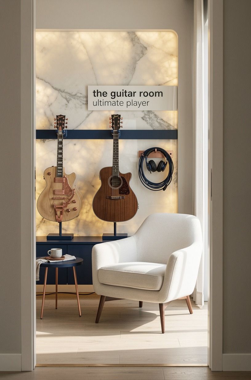 Can a small guitar room hold a lounge chair?