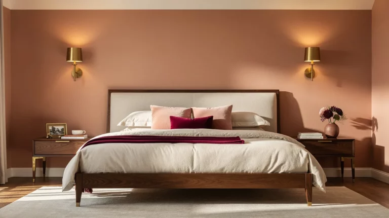 6 Peach Bedroom And Walnut Rules Designers Use To Keep It Balanced