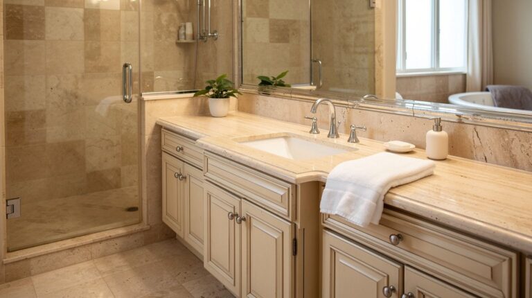 I Updated My Travertine Bathroom Without Replacing It, Now It Feels Modern