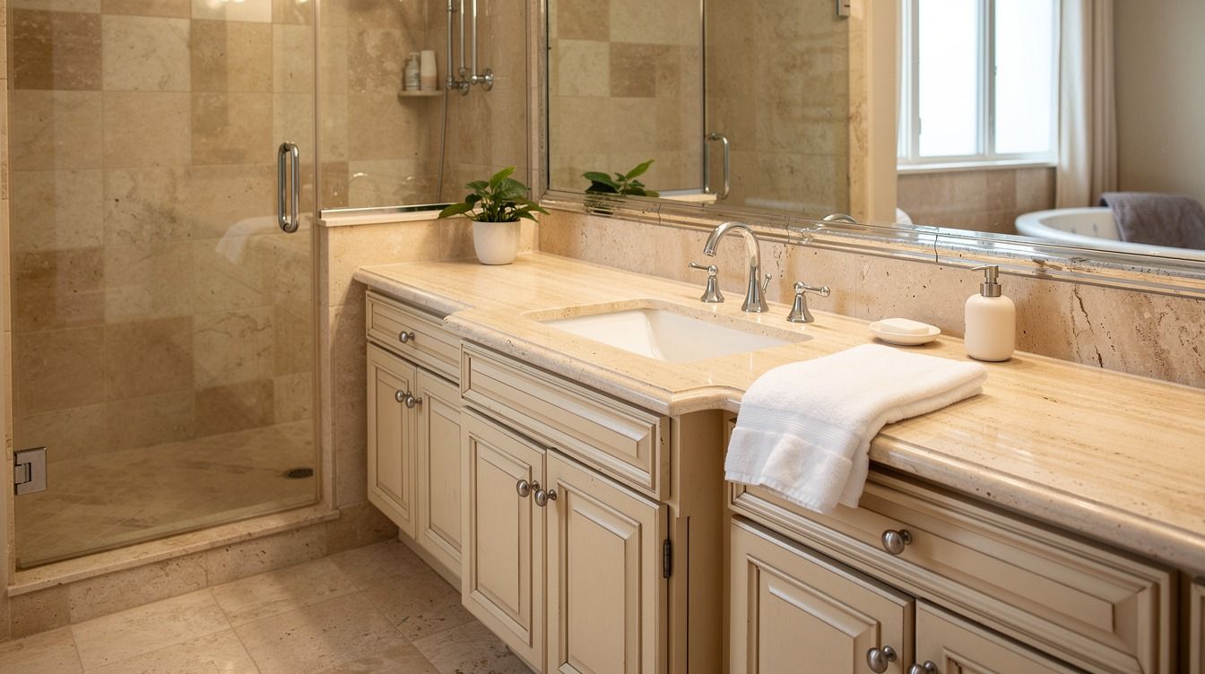 I Updated My Travertine Bathroom Without Replacing It, Now It Feels Modern