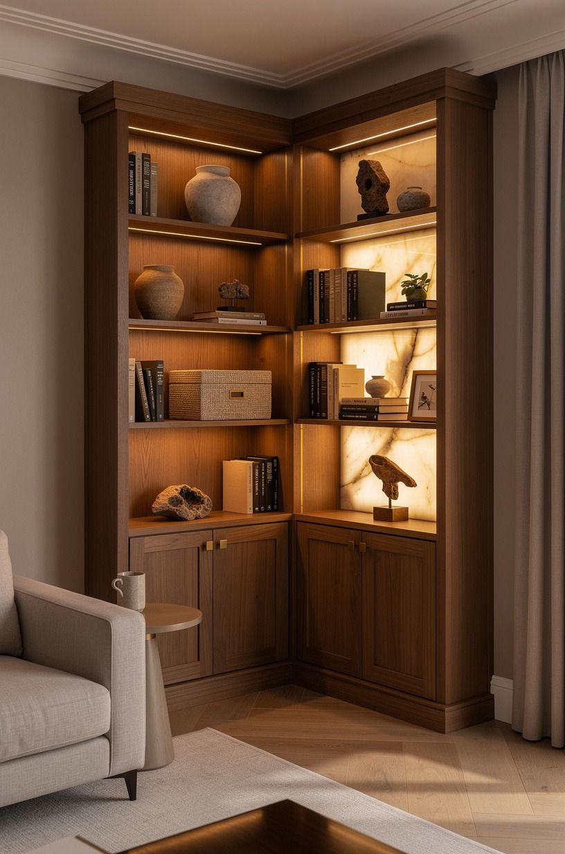 Build the Two-Wood Rule into the bookcase panel