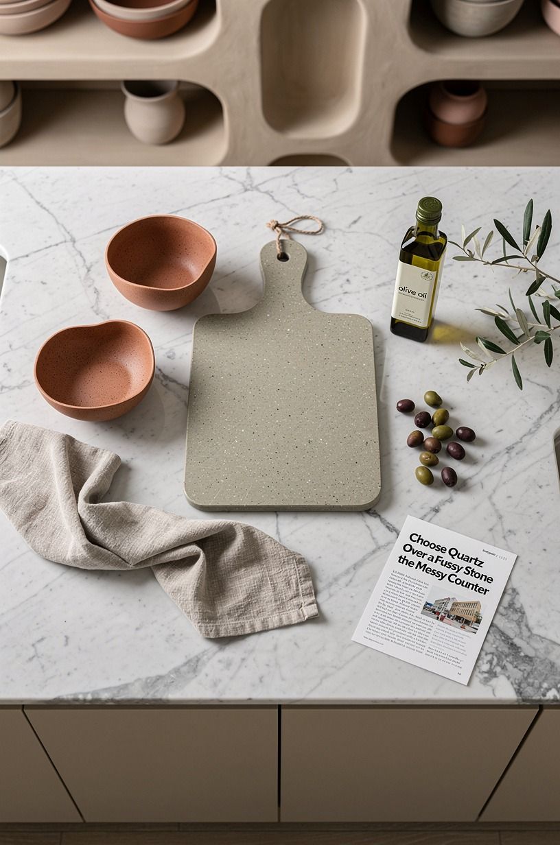 Choose Quartz Over a Fussy Stone for the Messy Counter