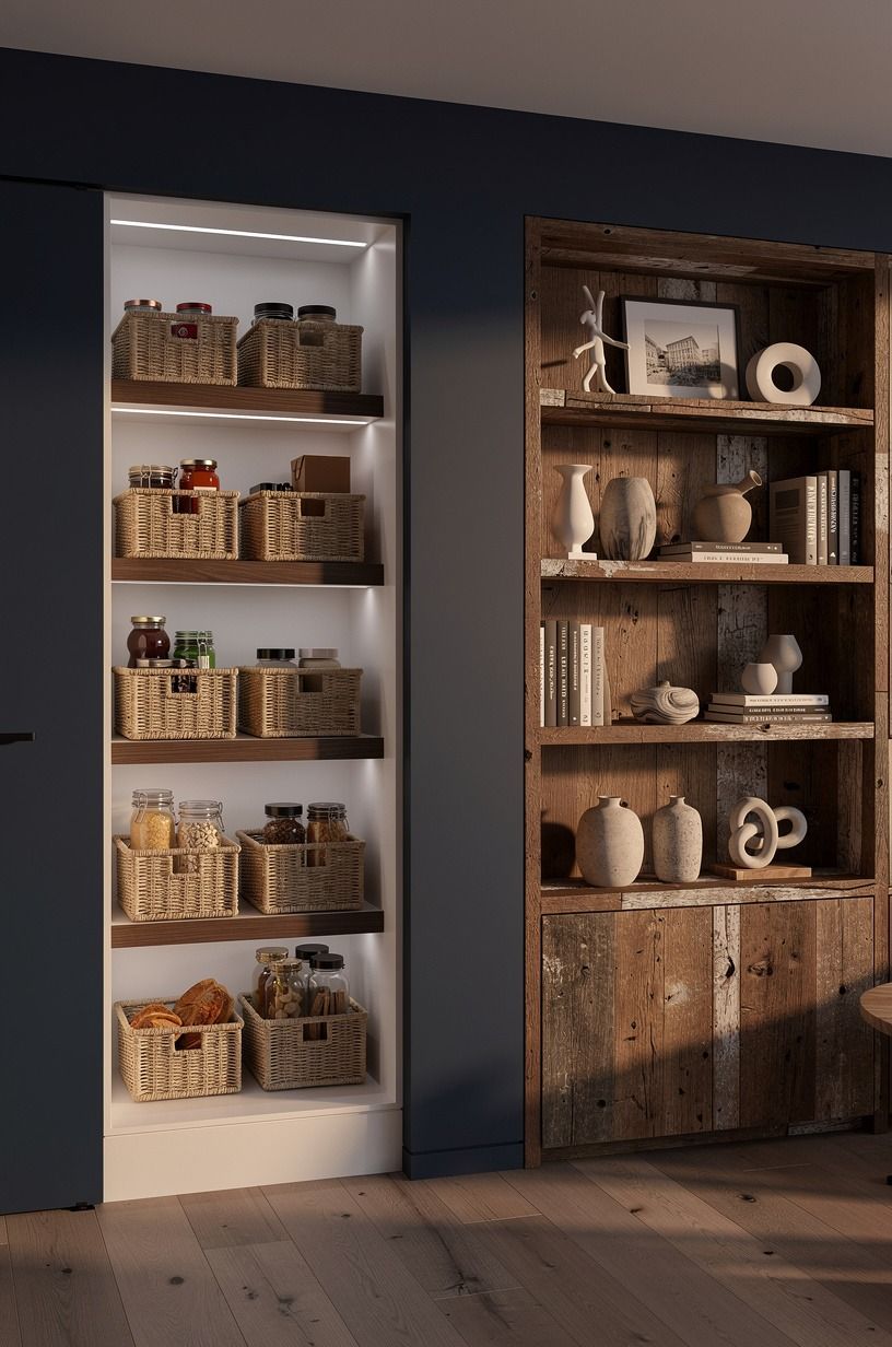 Float baskets inside the pantry, not on the disguise