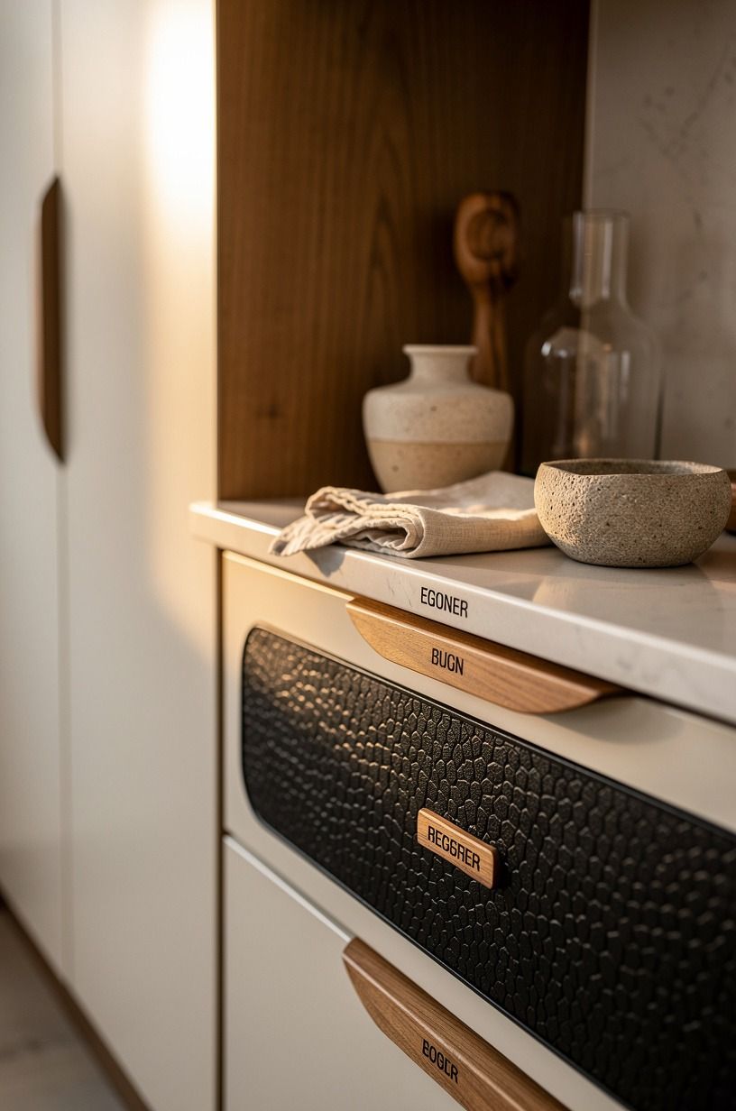 Skip open baskets and install labeled fronts instead