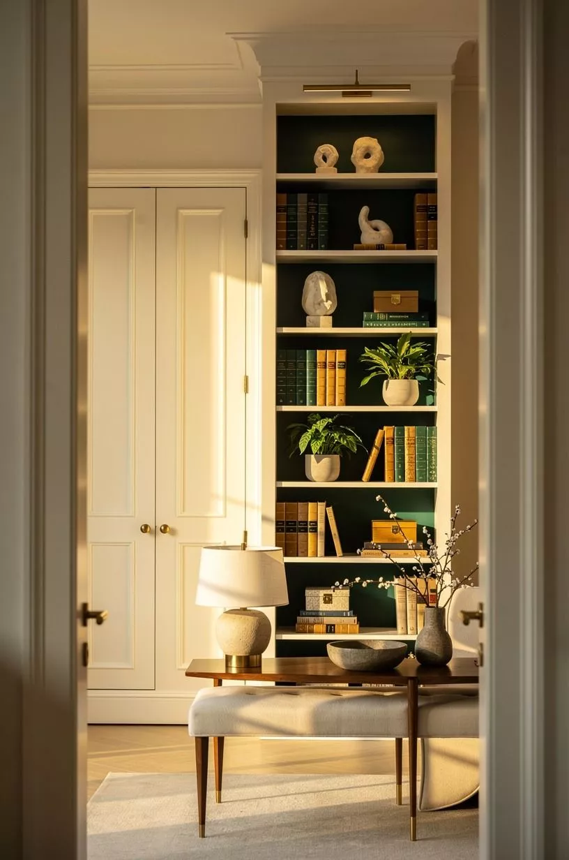 Skip ornate molding and let the wall panel pantry stay quiet
