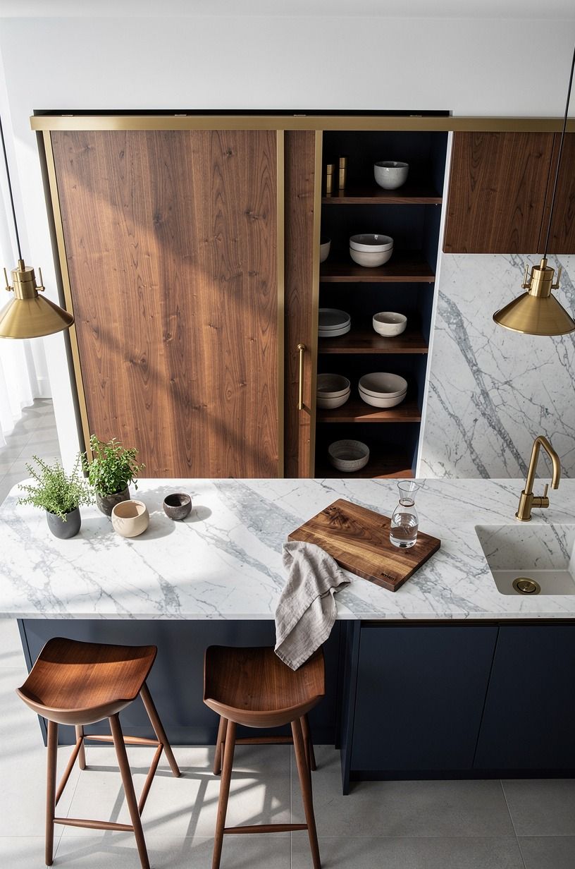 Swap bulky doors for a slim sliding panel