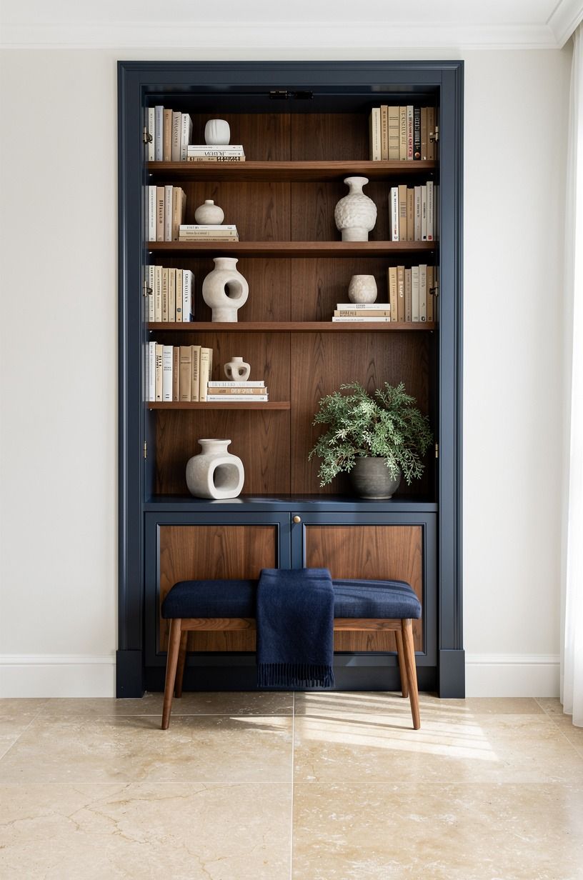 Use a bookcase face instead of a heavy cabinet door