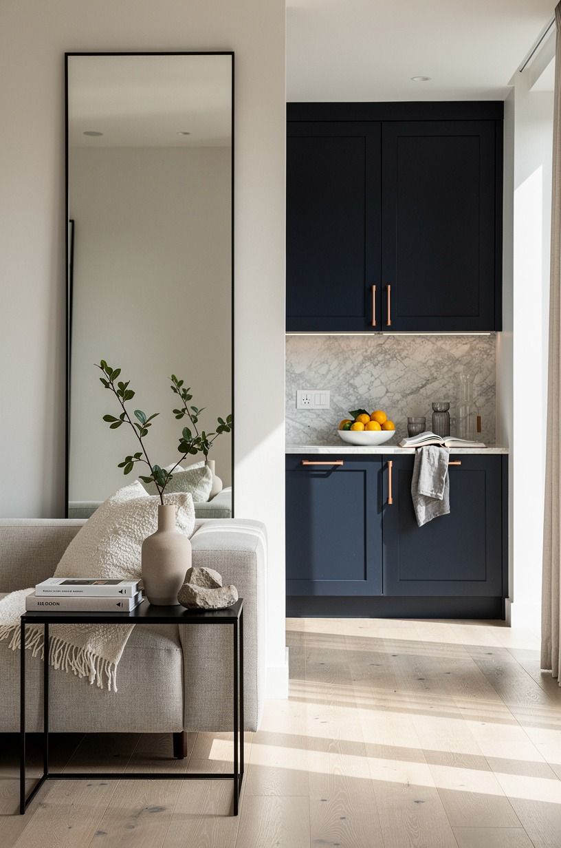 Use a mirror panel only where it earns its place