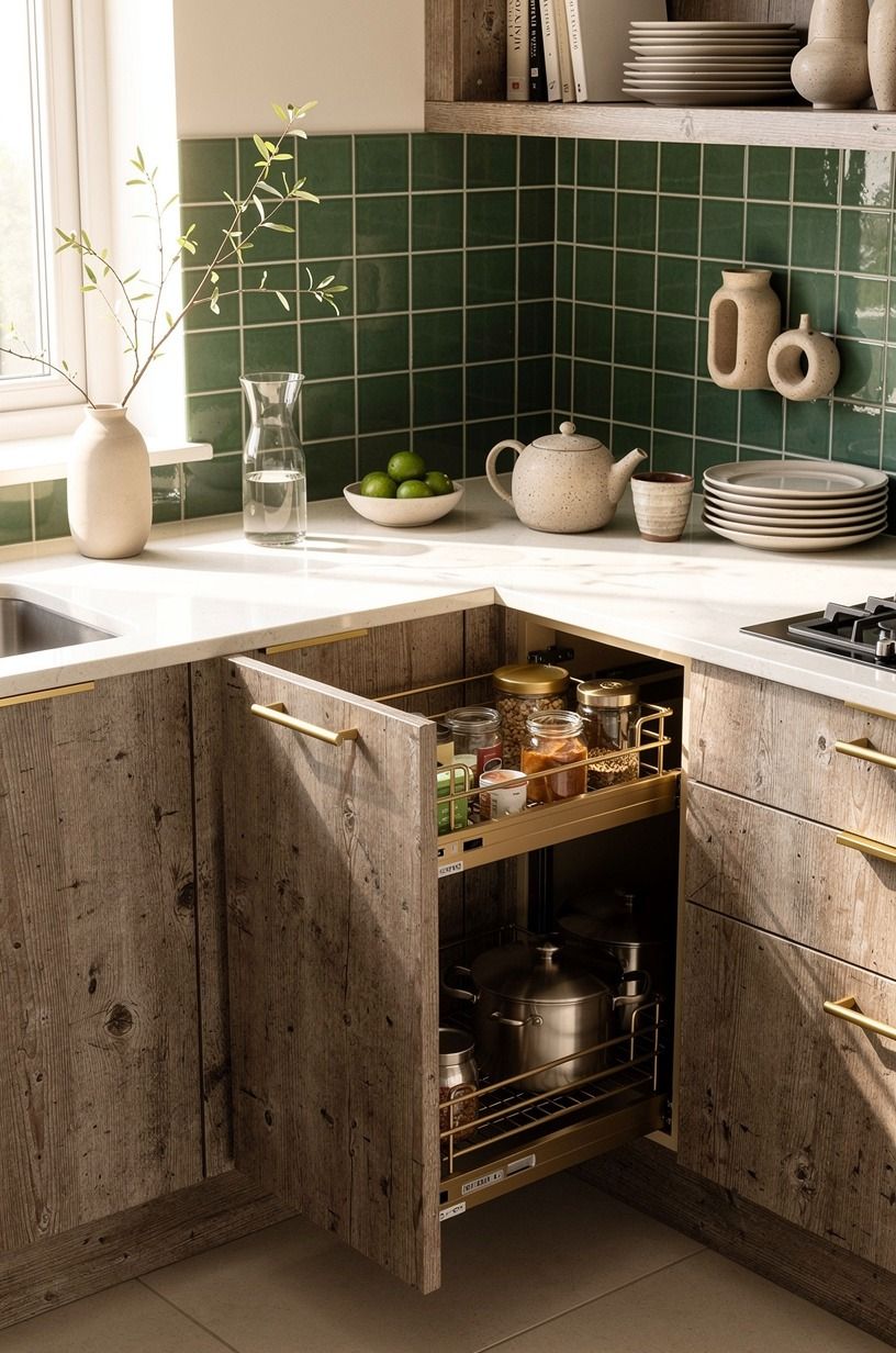 Use pull-out baskets for the deep-back problem