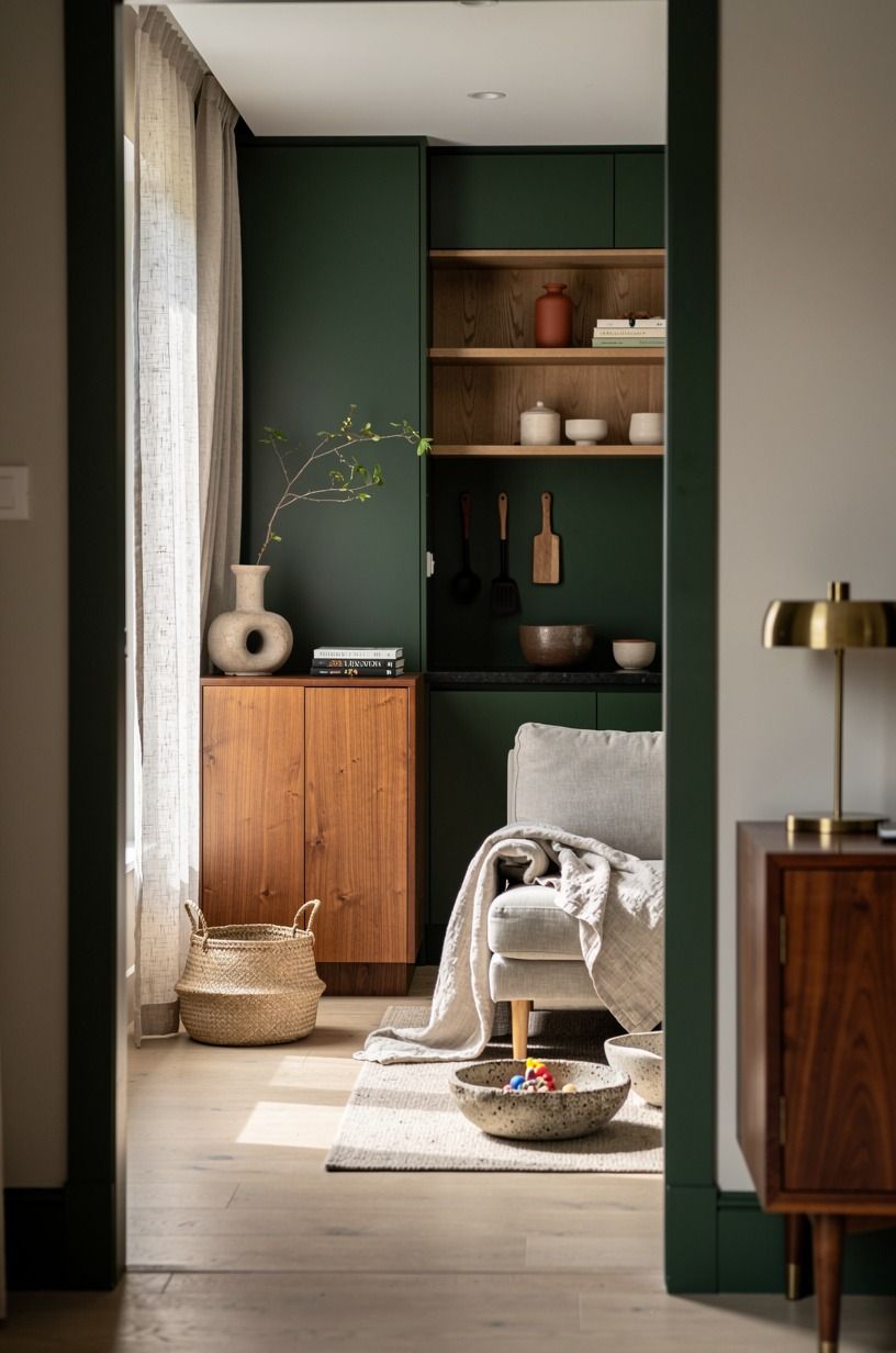 Why hide toys behind a cabinet instead of a curtain?