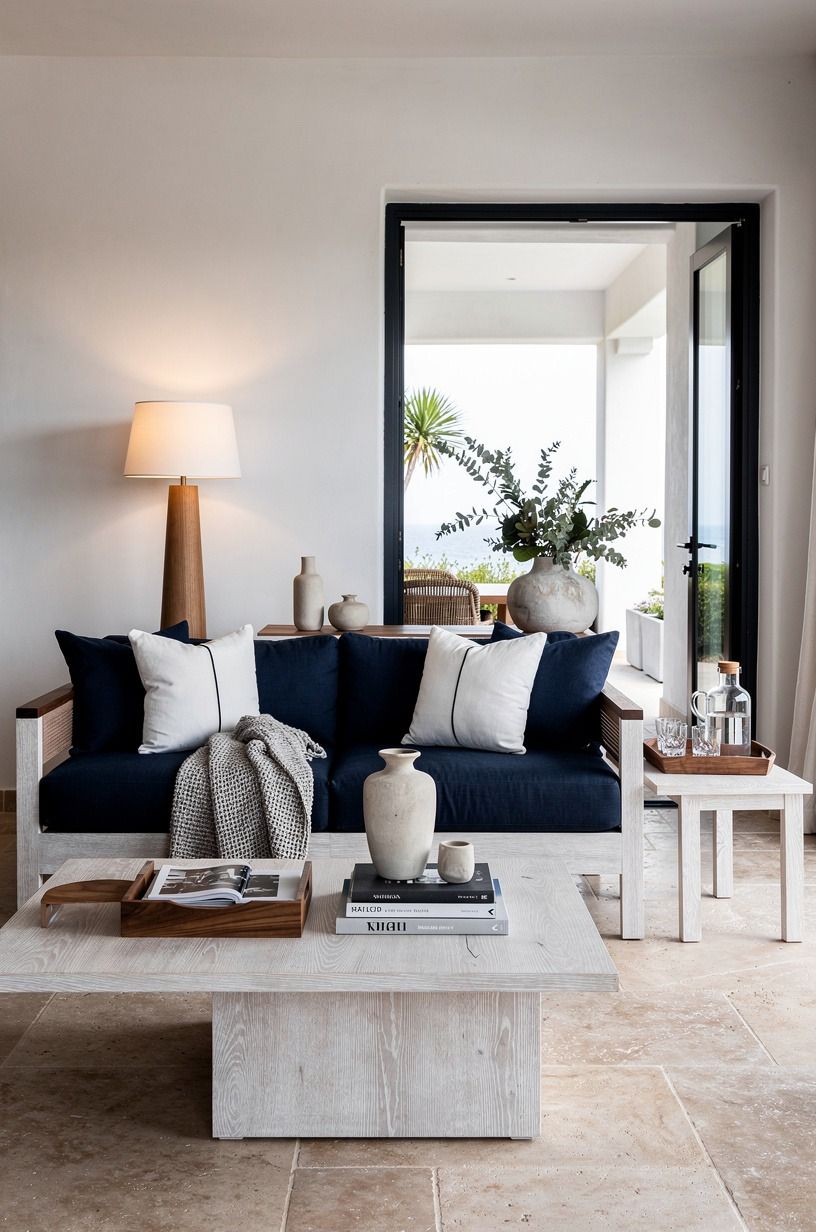 Anchor Mediterranean outdoor seating with one low sofa