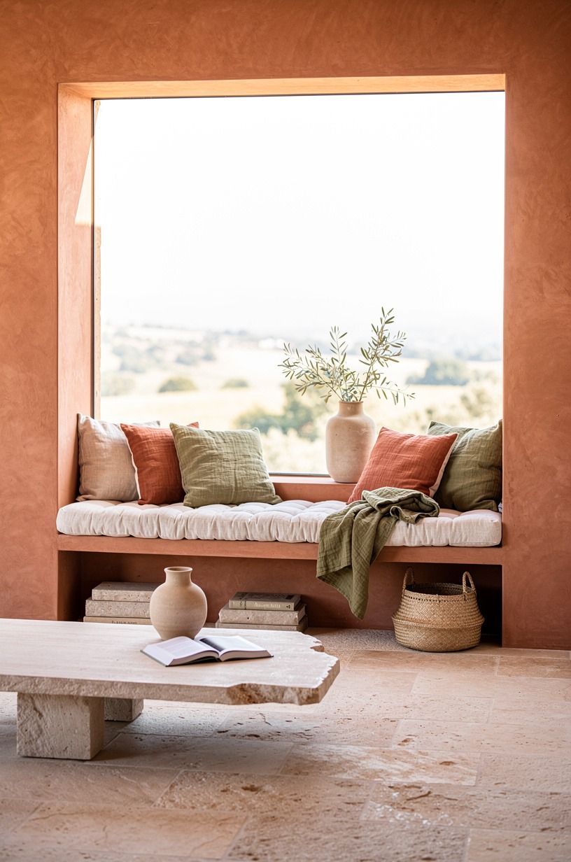 Build a bench around a view (not a wall)