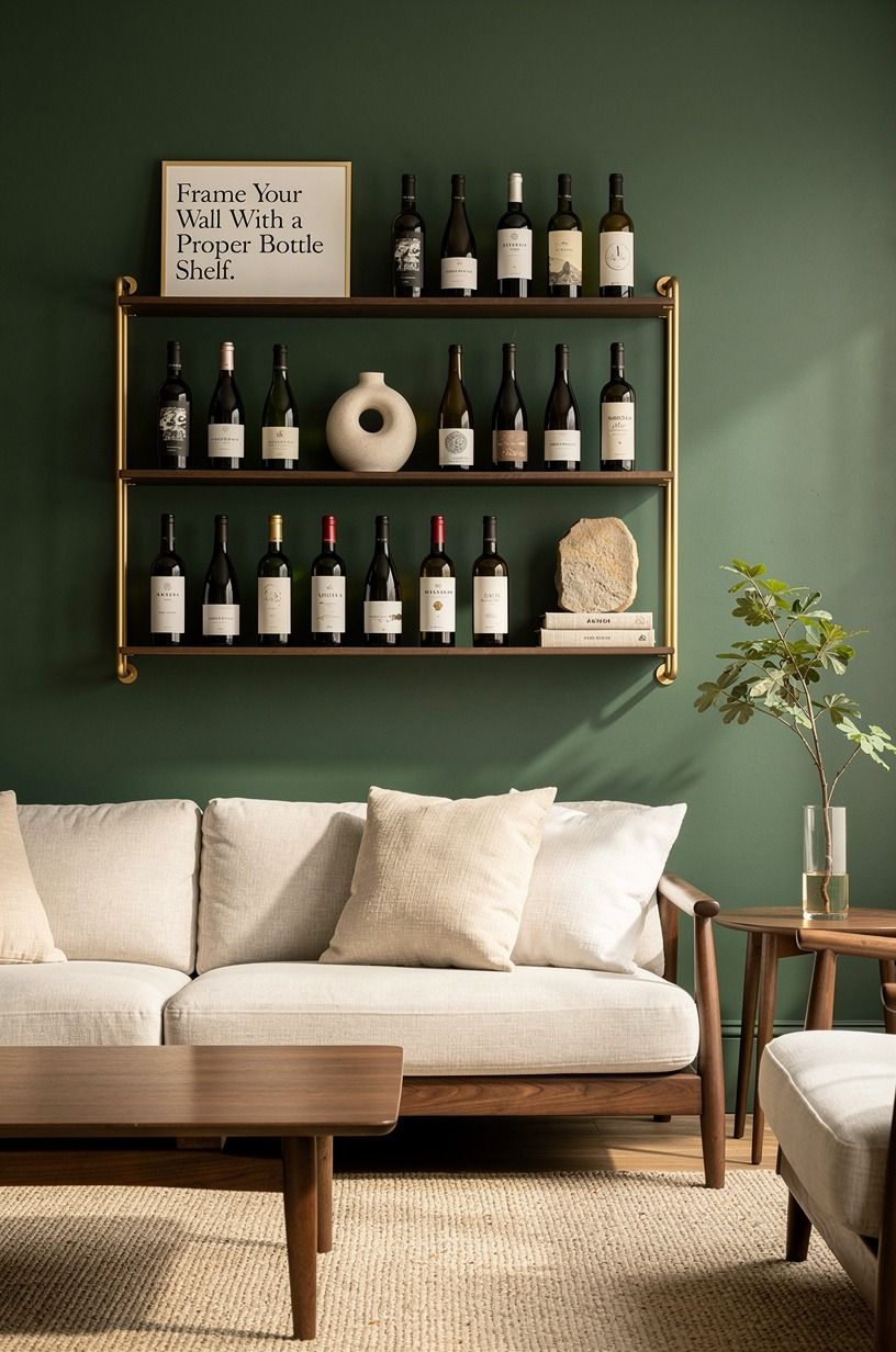 Frame Your Wall With a Proper Bottle Shelf