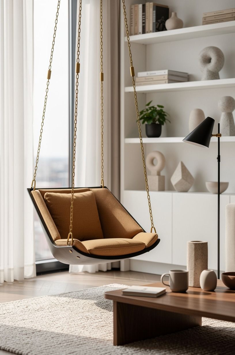 Hang a chair where the view can do the talking