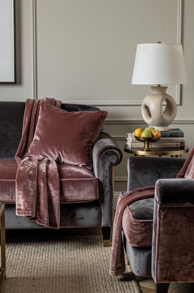 Layer Velvet Throws Over Matching Sets