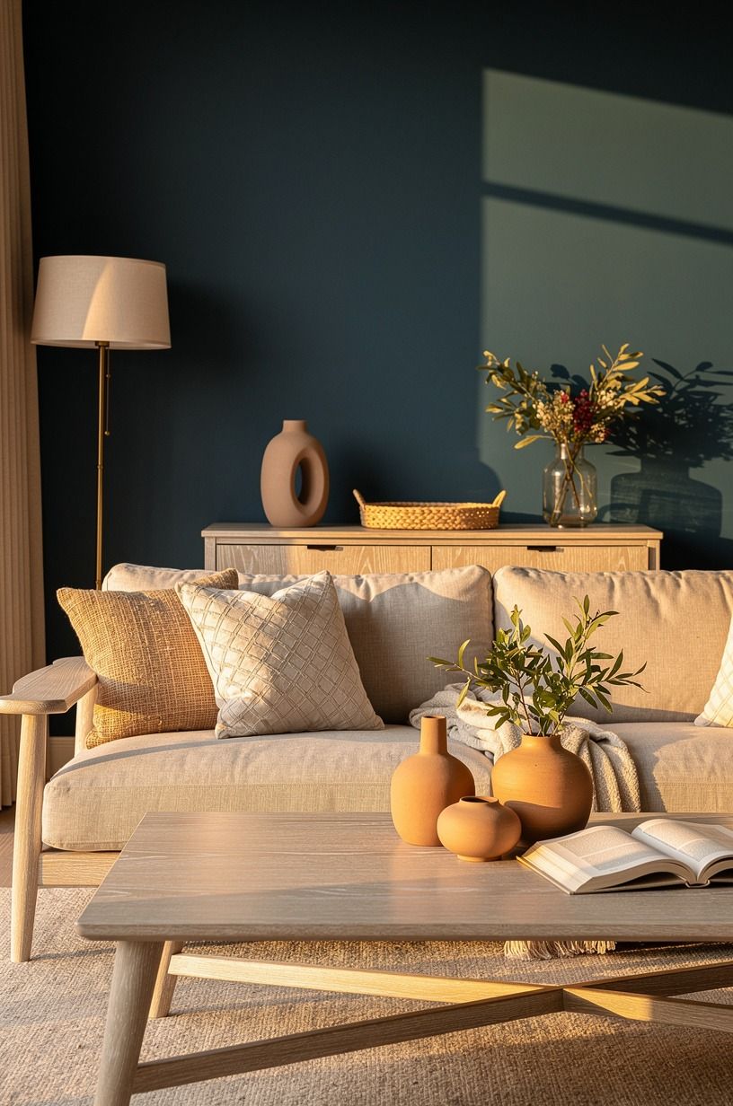 Paint the backdrop in Farrow & Ball Hague Blue