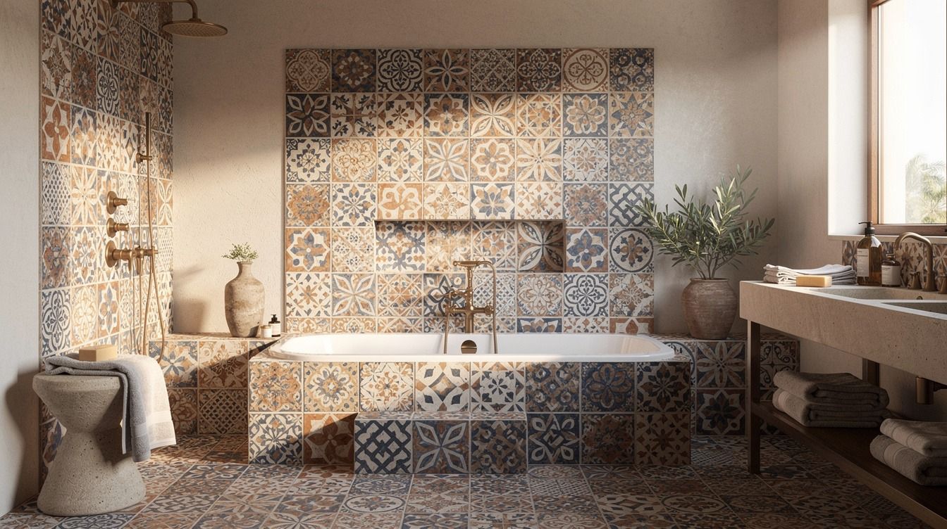 I Chose Mediterranean Tile for My Bathroom, It Made the Whole Bathroom Feel Finished