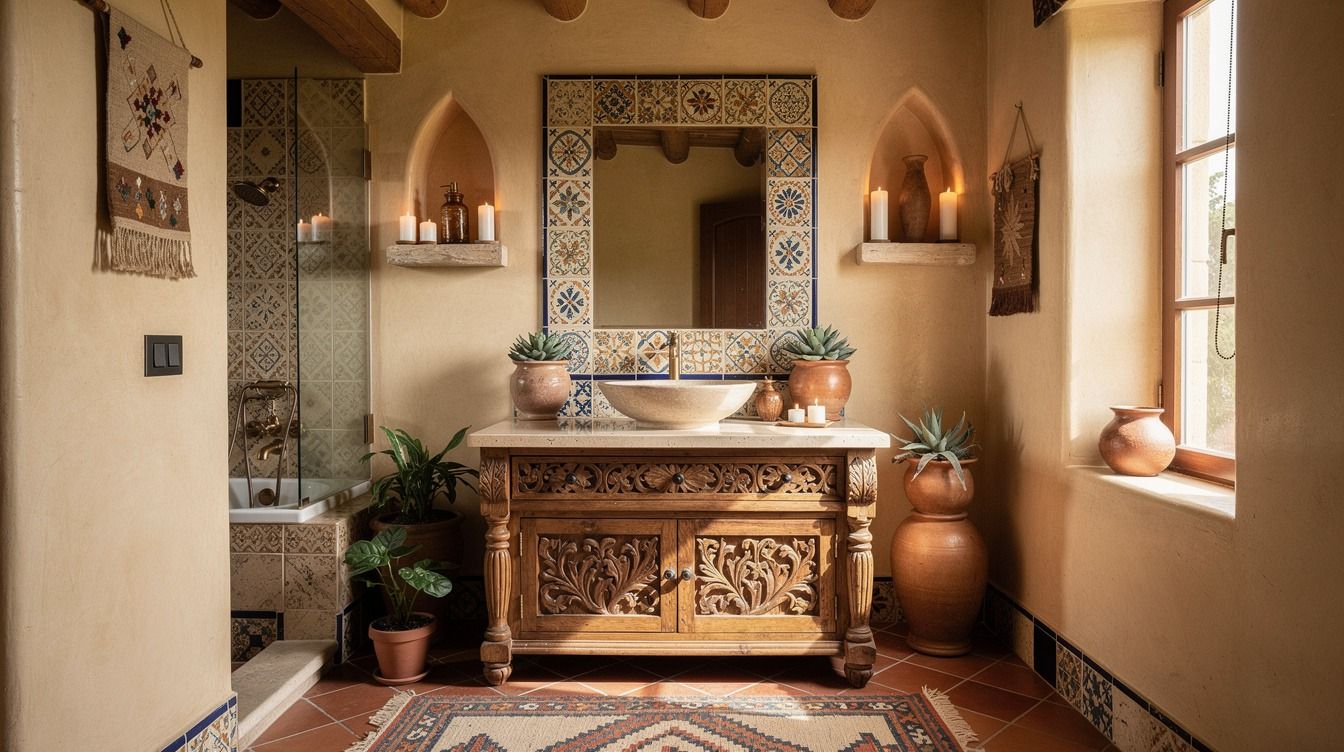 19 Mexican Hacienda Bathroom Ideas Bursting With Color and Character to Steal