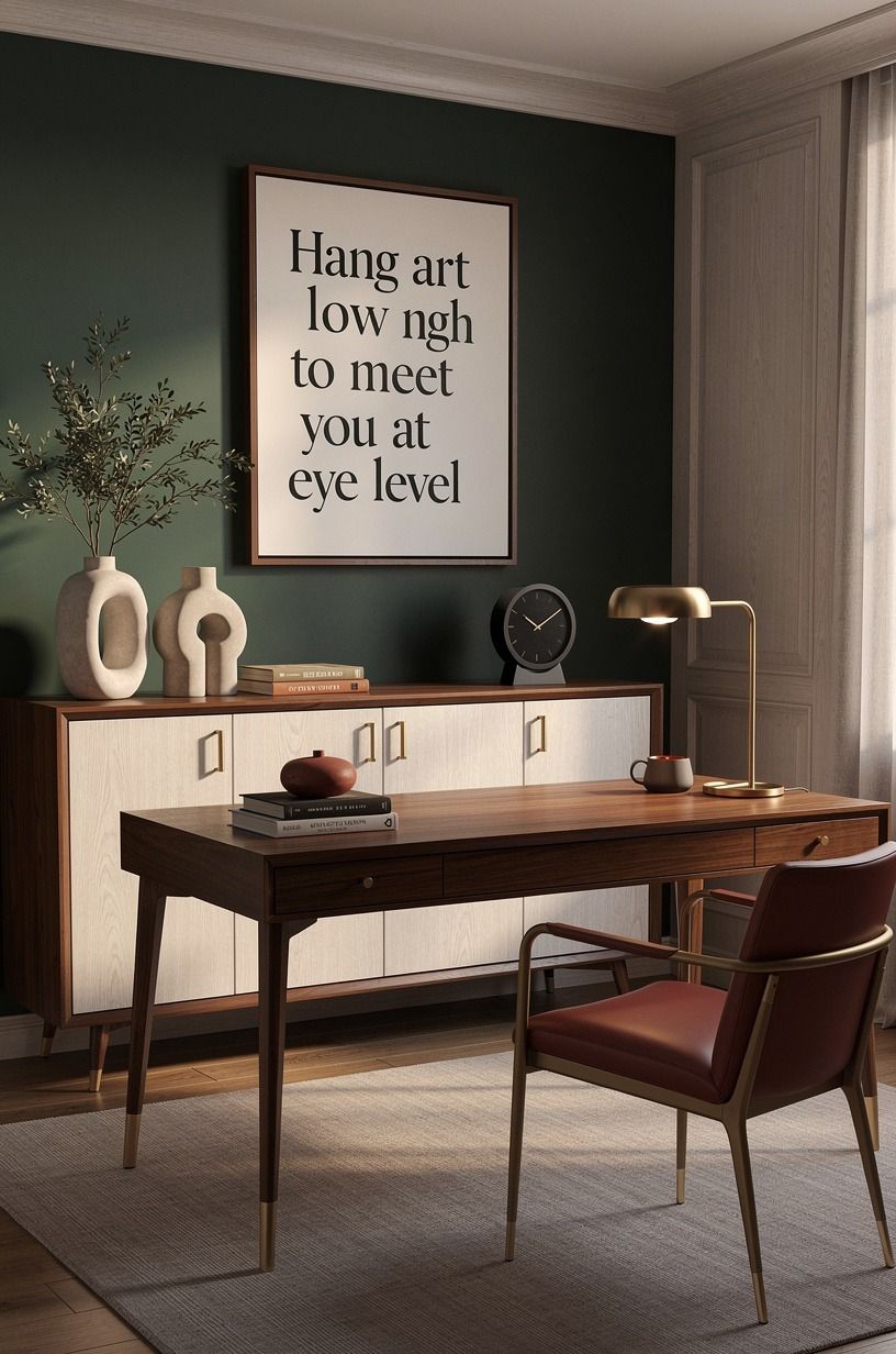 Hang art low enough to meet you at eye level