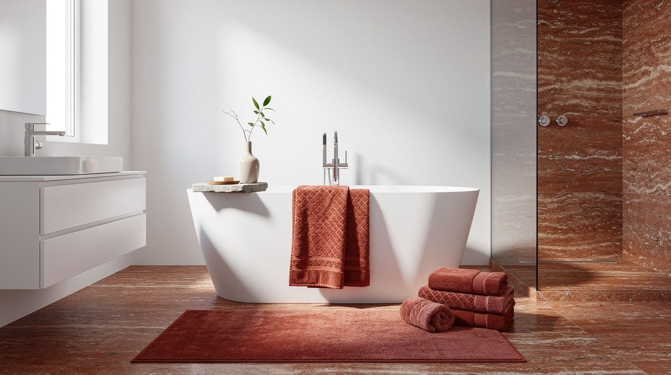 Cozy Red Travertine Bathroom Ideas for Warm, Rich Tones Without Renovating