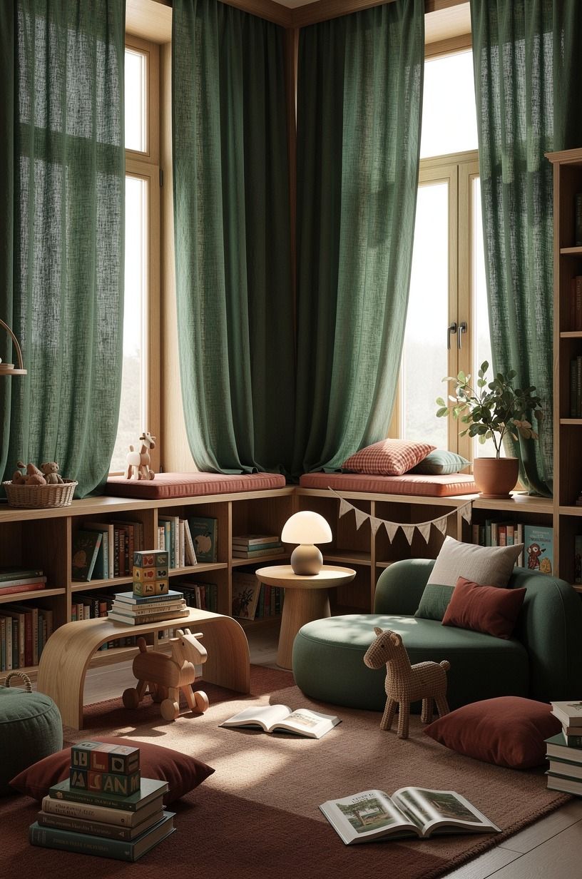 Choose Curtains Over a Busy Feature Wall