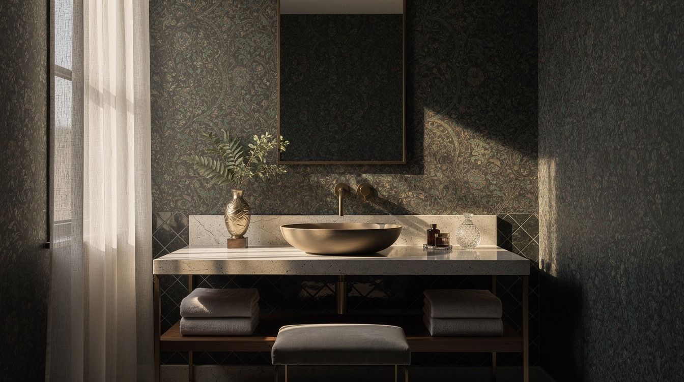 How to Create The Moody Powder Room Wallpaper Look That's All Over Pinterest - 14 Ideas
