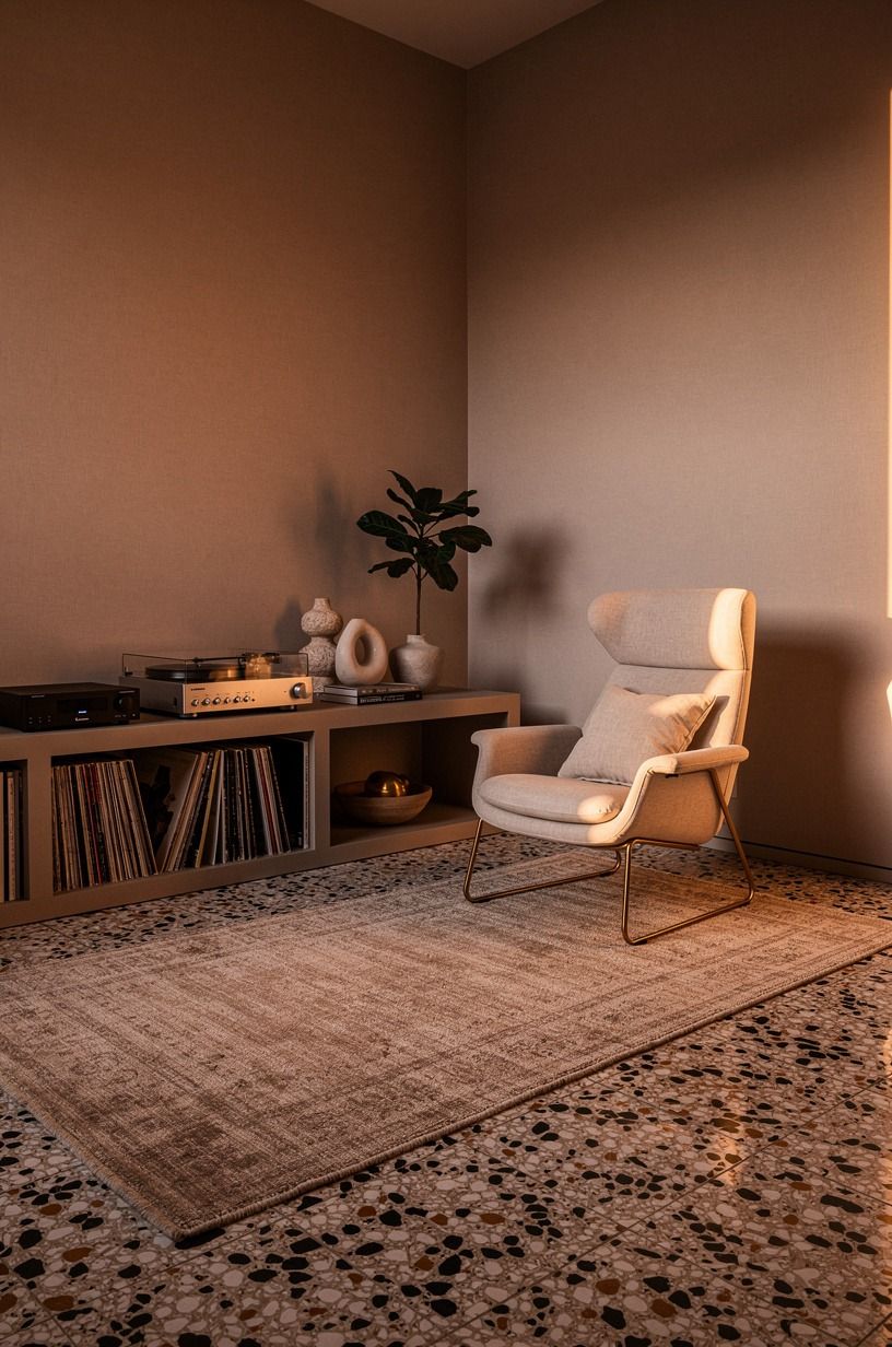 Layer a Wool Rug Beneath the Listening Chair