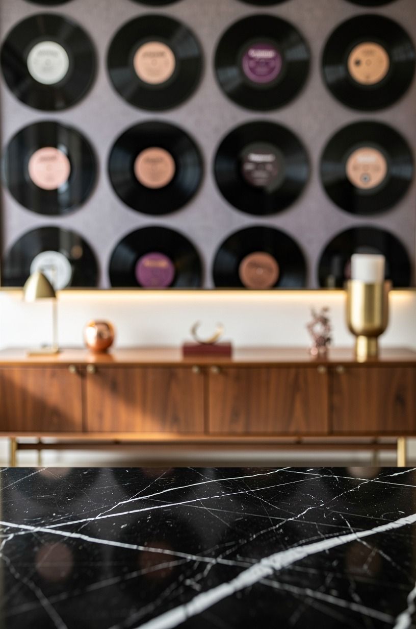Frame the records with softer light